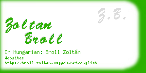 zoltan broll business card